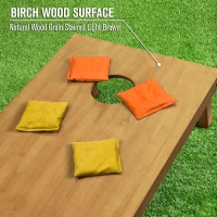 GoSports Regulation-Size Cornhole Set – 4x2 ft Solid Wood Boards with Light Brown Finish, Includes Carry Case & Bean Bags(m-5)