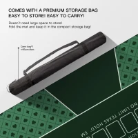 YUZPKRSI 70 x 35 Inch Poker Mat — 6-8 Player Texas Hold'em Rubber Table Top with Foldable Design and Carrying Bag for Poker, Blackjack, Casino Games(m-5)