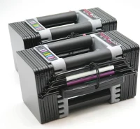 PowerBlock Elite EXP Stage 1 Adjustable Dumbbells — Pair 5–50 lb (Expandable), Durable Steel Construction, Compact All-in-One Strength System(m-1)