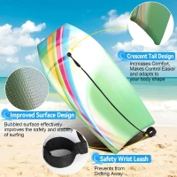 RAYWER Lightweight Bodyboard with EPS Core, HDPE Slick Bottom, Crescent Tail & Adjustable Wrist Leash — Kids and Adults(m-4)