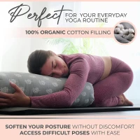 GAYO Organic Cotton Yoga Bolster for Restorative Practice — Washable Cover and Carry Bag Included(m-3)