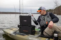 YakAttack BlackPak Pro 13in x 16in Kayak Fishing Crate – Black, 4 TetherTube Rod Holders | Lightweight Durable Customizable (Made in USA)(m-7)