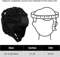Soft Padded Rugby Headguard — Youth and Adult 7v7 Helmet, Protective Headgear for Special Needs(m-4)
