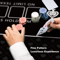 YUZPKRSI 70 x 35 Inch Poker Mat — 8-Player Texas Hold'em Rubber Table Topper, Folding Portable Layout with Carrying Bag for Poker, Blackjack, Casino(m-3)