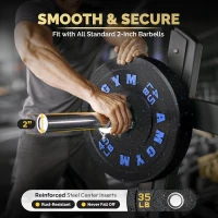 AMGYM 260 lb Bumper Plate Set — 2-Inch Olympic Rubber Weight Plates (Color-Coded), Durable Choice for Home/Pro Strength Training(m-4)