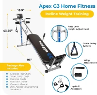 Total Gym APEX G3 Incline Trainer — Foldable Home Exercise System with 8 Resistance Levels and 70+ Exercises, Heavy-Duty for Indoor Training(m-3)