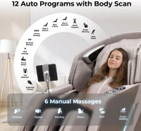 Titan 4D Ultima - Brown Full-Body Massage Chair with 4D SL-Track, Airbag Therapy, Zero Gravity, Foot Roller & Touchscreen Controller(m-3)