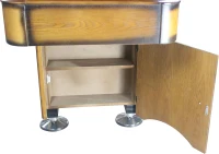 Playcraft Georgetown Shuffleboard Table with Built-In Storage Cabinet, Matching Abacus, 8 Pucks, Brush & Wax - Pro Climate Adjusters, Hand-Stained Burnished Finish(m-7)