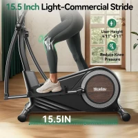 Niceday Home Magnetic Elliptical Trainer — 15.5–19 in Stride, 16 Resistance Levels, 400 lb Capacity, Kinomap Compatible(m-2)