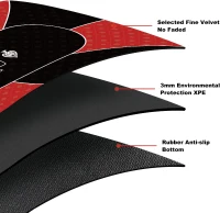 YUZPKRSI 70 x 35 Inch Poker Mat - Rubber Texas Hold'em Table Top for 8 Players, Folding Portable Poker Topper with Carry Bag for Casino-Style Games(m-3)