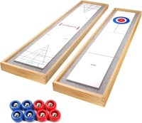 GSE Games & Sports Expert 2-in-1 Solid Pine Tabletop Shuffleboard & Curling Set — 48"" x 13.5"" with 8 Rolling Pucks(m-1)