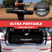 PowerNet 7'x7' Practice Net for Baseball & Softball with Accessories — Portable Batting/Pitching Net, Weighted Ball & Carry Bag(m-5)