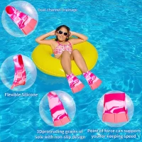 Short Flipper Swim Fins for Kids — Comfortable Lap Training Fins for Children, Girls, Boys, Beginners(m-3)