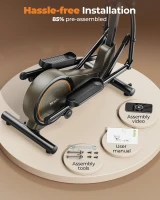 Niceday Home Elliptical Trainer — Hyper-Quiet Magnetic Drive with 15.5"" & 20"" Stride Options, 16 Resistance Levels and 500 lb Load Capacity(m-8)