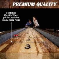 Barrington 12-Foot Rustic Shuffleboard Table with Cabinets - Classic Arcade Collection with Puck Sets, Preassembled Playfield(m-2)
