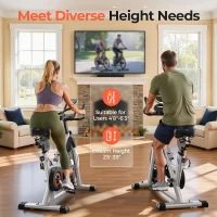 YOSUDA Brake-Pad Stationary Bike with App Support, 45 lb Flywheel, Magnetic Control, 350 lb Capacity and Low Noise Design(m-7)