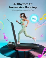 UREVO Smart Treadmill with 9% Auto Incline, UREVO App, AI-Powered Music Courses, HIIT Programs & One-Click Mute(m-3)
