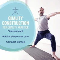 NewMe Fitness Large Yoga Mat for Women & Men — 68"" x 24"" x 5mm, Non-Slip with 70 Printed Yoga Poses for Pilates, Workout & Stretching(m-7)