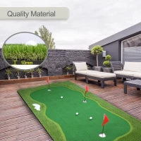 Chriiena Professional Golf Putting Mat — Large Indoor/Outdoor Training Green with Slope Pad and Moveable Cups(m-6)