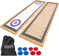 GoSports 6 ft Tabletop Shuffleboard & Curling 2-in-1 Game with 8 Pucks and Carry Tote(m-1)