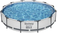 Bestway Steel Pro MAX 12 ft x 30 in Round Metal-Frame Above-Ground Pool Set — Includes 330 GPH Filter Pump(m-6)