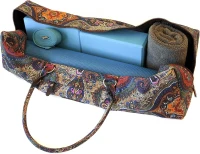 Kindfolk Patterned Canvas Yoga Mat Duffle Bag with Zippered Pocket — Mat Carrier(m-4)
