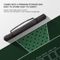 94 x 47 Inch Poker Mat — 10-Player Texas Hold'em Rubber Table Topper with Reinforced Sewn Edges, Folding Portable Layout and Carrying Bag(m-9)