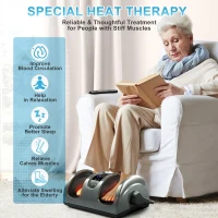 TISSCARE FSA/HSA Eligible Shiatsu Foot Massager with Heat (Gray) – Relief for Neuropathy, Plantar Fasciitis & Leg Pain – Remote Controlled Foot/Calf/Ankle Therapy, Gifts for Her & Him(m-2)