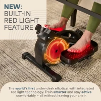 Lifepro FlexStride Under-Desk Elliptical with Optional Red Light Therapy – Quiet Seated Pedal Exerciser for Seniors & Adults, Portable Home/Office Leg Trainer(m-3)