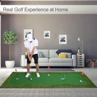 Chriiena Large Golf Putting Green Mat — Professional Indoor & Outdoor Practice Surface with Slope Pad and Movable Cups(m-2)