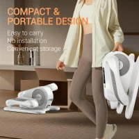 Under-Desk Elliptical Trainer – Electric Seated Pedal Exerciser with Remote, 12 Speed Levels, Forward/Reverse, Manual (HR) & Auto Modes for Home or Office(m-6)