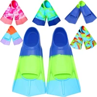 Short Kids Swim Fins – Soft, Comfortable Flippers for Lap Training (Children, Girls & Boys, Beginner Friendly)(m-1)