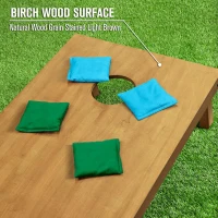 GoSports Full-Size 4 ft x 2 ft Wooden Cornhole Board Set — Light Brown Finish with Carrying Case and Bean Bags(m-5)