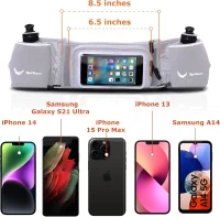 No.1 Hydration Belt by Runtasty - Elite Running Fuel Belt w/2 BPA-Free 10 oz Bottles, Tilt-Up Touchscreen Pocket, Fits All iPhones, Includes Runners Ebook & No-Bounce Fit(m-3)