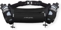 Fitletic Hydra 16 Hydration Running Belt for Men & Women with 2 x 8oz Quick-Flow Bottles — Patented Bounce-Free Neoprene Pouch Fits All Phones(m-1)