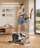 Dripex Magnetic Elliptical Trainer for Home – Ultra-Quiet 6kg Flywheel, 16 Resistance Levels, Pulse Sensor & LCD Performance Display(m-7)