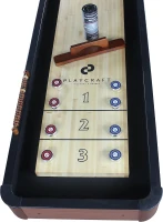 Playcraft Woodbridge Shuffleboard Table with Storage Cabinet — Pro-Style Table Set (Made in USA) with 8 Pucks, Abacus, Brush & Wax(m-9)