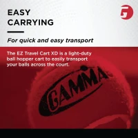 GAMMA Sports EZ Travel Cart – Portable Tennis, Pickleball & Padel Ball Hopper with Foldable Compact Design, Lightweight Durable Frame, Compatible EZ Bags, 150 or 250-Ball Capacity, Premium Carrying Case Included(m-6)
