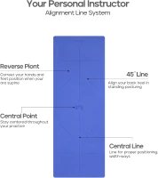 Heathyoga Eco TPE Yoga Mat with Body Alignment System, Double-Sided Non-Slip Texture, 6mm Thick, Extra-Large 72"" x 26"" (SGS Certified)(m-2)