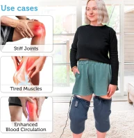 Comfier Heated Knee Massager Wrap with Vibration — Warm Knee Pad with 5 Massage Modes, Adjustable Straps & Velvet Cover — Gray(m-4)