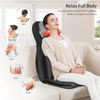 Snailax Adjustable Shiatsu Neck & Back Massager with Heat — Full-Body Massage Chair Pad with Rolling, Compression, Shiatsu Kneading & Vibration — Upgrade(m-2)