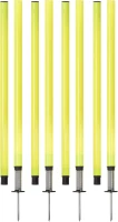 Champion Sports APSET Outdoor Agility Pole Set – Four 66-inch Yellow Poles with Spring-Loaded Ground Spikes and Carry Bag(m-1)