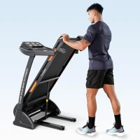 THERUN Foldaway Incline Treadmill with Bluetooth Speakers, 300 lb Capacity, 0–15% Auto Incline, 17"" x 47.2"" Wide Belt, 3.5HP, App Support(m-7)