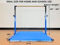 MARFULA 5FT/4FT Gymnastic Kip Bar Set with Mat — 4 ft Inner Width, Adjustable 36–60 in, Professional Home & Club Training(m-2)