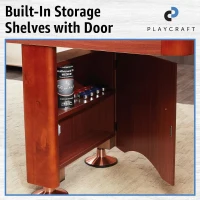 Playcraft Woodbridge Shuffleboard Table with Storage Cabinet — Pro-Style Table Set (Made in USA) with 8 Pucks, Abacus, Brush & Wax(m-5)