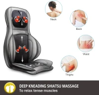 COMFIER Shiatsu Neck & Back Massager with Heat and Compression — App-Controlled 2D/3D Deep Kneading, Adjustable Neck Rollers, Rolling & Spot Massage, Chair Pad Gift(m-4)
