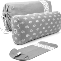 GAYO Organic Cotton Yoga Bolster for Restorative Practice — Washable Cover and Carry Bag Included(m-1)