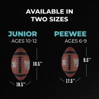 Youth Junior & Peewee Football with 10 Passing Routes — Leather Kids Football (Junior & Peewee Sizes) Endorsed by Drew Brees, Great for Ages 6–12(m-5)