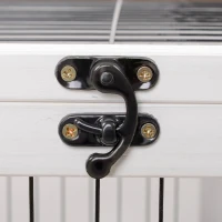 PawHut Wooden Indoor Rabbit Hutch Elevated Bunny Cage Habitat with Enclosed Run with Wheels, Ideal for Rabbits and Guinea Pigs, Brown(m-9)