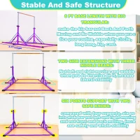 Marfula Foldable Gymnastics Kip Bar for Kids & Teens (Ages 3-25) - 5Ft/8Ft Base, 4Ft Width, 5Ft Adjustable Height - Professional Training Equipment for Home & Club(m-3)